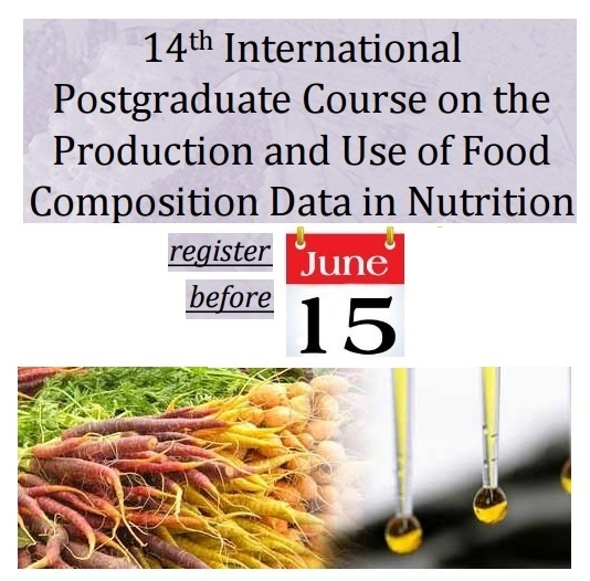 Apply now! International Postgraduate Course on the Production and Use of Food Composition Data